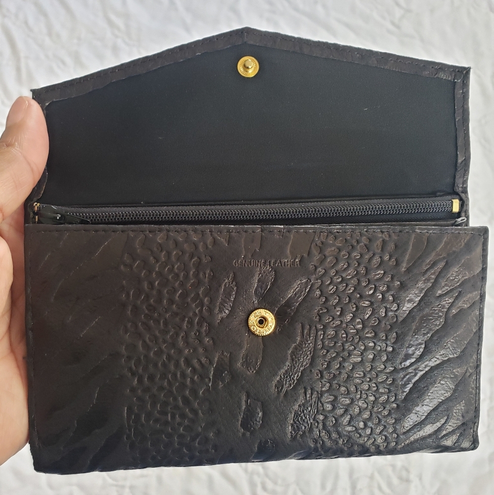 Vintage Python Leather, Black Wallet/Checkbook - image 4
